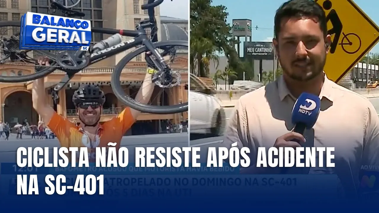 Ciclista atropelado na SC-401 não resiste e morre após 5 dias na UTI
