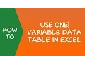 How to Use One Variable Data Table in Excel