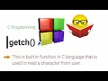getch function in C with practical - C Programming tutorials Code Blocks