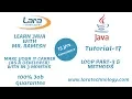 Tutorial-17 Loops Part-3 Methods Java Tutorial for Beginners Lara Technology