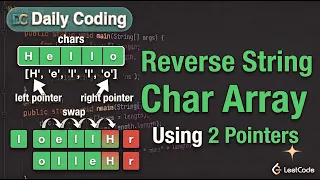 LeetCode 344 Reverse String Using Two Pointers Step-by-Step Guide