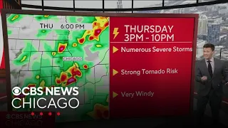 Tracking severe storms expected for Chicago area Thursday afternoon