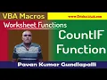 CountIF Worksheet Function Using VBA Macros In Excel Worksheet Functions In VBa Macros Excel VBA