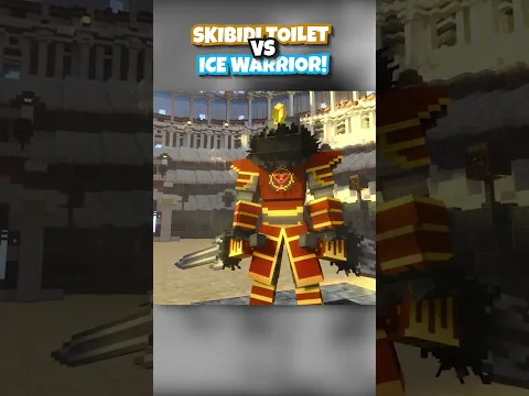 Skibidi Toilet vs Ice Warrior Refrigerated #minecraft #skibiditoilet #gaming
