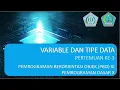 Variable Tipe Data pada bahasa pemrograman Java C