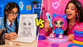 🎨🎒 POPOLARE VS NERD! Sfida Artistica e Trucchi per la Scuola | di 123 GO!
