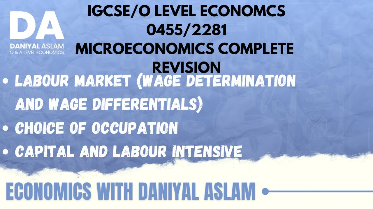 O level/IGCSE Economics 2281/0455 Microeconomics Revision Day 12