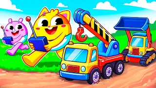 Construction Vehicles for Kids | Driving In The Bus | Wheels On The Car | Nursery Rhyme Toddler Zoo
