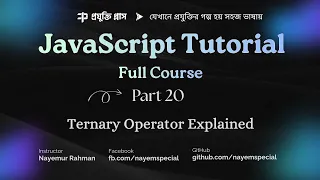 JavaScript Bangla Tutorial Ternary Operator Explained with If Else Comparison