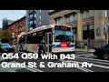 MTA Q54 Q59 B43 Bus Action Grand St Graham Av