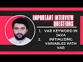 Var keyword Creating variables with var No more datatypes Java 10 Important Feature