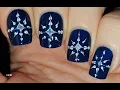 Dry Marble Blue SNOWFLAKE NAIL ART Easiest WINTER NAILS For Beginners - Manicure 2022