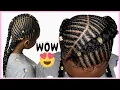 EASY PROTECTIVE STYLE FOR NATURAL HAIR FISHBONE BRAIDS TUTORIAL