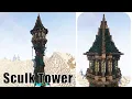 Minecraft Fantasy Sculk Tower Deep Dark Wizard Tower Build Tutorial