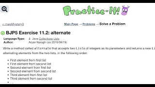 Java Practice It Exercise 11 2 alternate collections lists