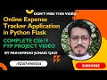 Expense Tracker Application in Python Flask HTML CSS Bootstrap JS Full Project Tutorial
