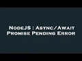 NodeJS Promise Pending Error