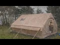 Download Lagu Storm Camping in an Air Tent | Heavy Rain \u0026 Strong Winds