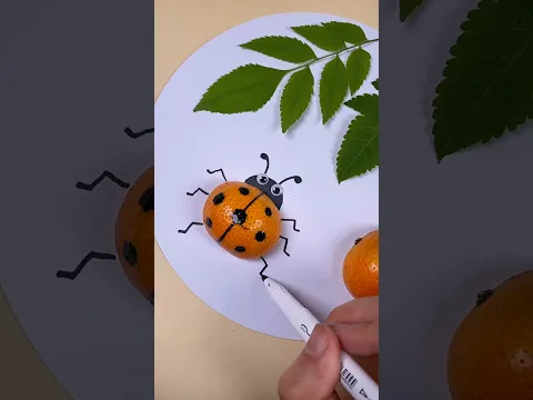 #shorts Make cute ladybugs with orange peels🐞Creative crafts