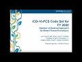 ICD-10-PCS Code Set for FY 2020 Deletion of External Approach for Breast Tissue Procedures