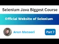 Official Website of Selenium Selenium Java Biggest Course - Part 7