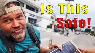 Why are we driving around in the bed of a truck in Mexico?  Our solar panel broke.