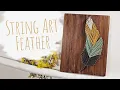 DIY String Art Feather Easy Wall Decor Craft Tutorial with free template