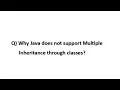 Why Java does not support Multiple Inheritance through classes 2024