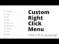 Create Custom Context Menu Right Click Menu using HTML CSS JavaScript