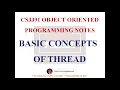 BASIC CONCEPTS OF THREAD NOTES CS3391 OBJECT ORIENTED PROGRAMMING NOTES 2021 REGULATION CSE