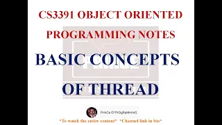 BASIC CONCEPTS OF THREAD NOTES CS3391 OBJECT ORIENTED PROGRAMMING NOTES 2021 REGULATION CSE