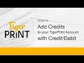 TigerPrint - Add Credits Online using
