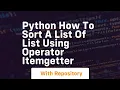 Python how to sort a list of list using operator itemgetter