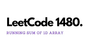 Running Sum of 1d Array - LeetCode 1480