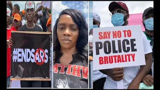  endsars watch how tiwa savage runtown falz lead protests in lagos state enough is enough 