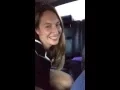 Megan pee s in a cup while driving