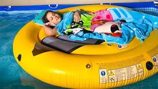 شفا نامت في المسبح تحدي 24 في المسبح 24 Hours Overnight In Pool Challenge 