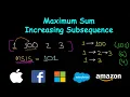 Maximum Sum Increasing Subsequence Dynamic Programming MSIS LIS