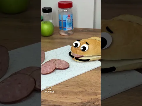 Cute Life Doodles | Bulka is eating sausage π #lifedoodles #shorts #animation