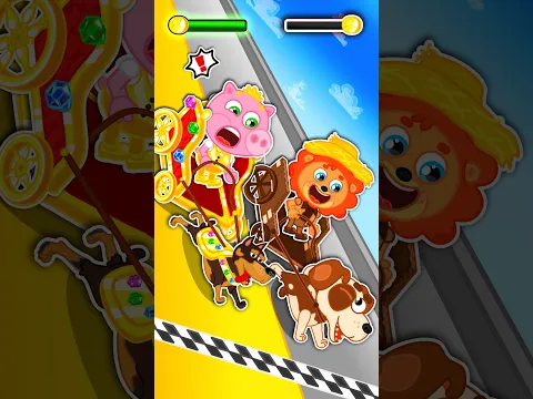Pequeño Leon | Carreras de trineos tirados por perros | Dibujos animados | Video Para Niños