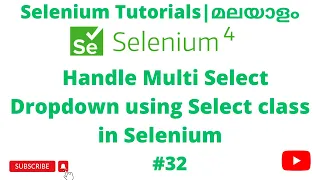 Handle Multi Select Dropdown Selenium 4 Tutorials Selenium Java Automation Malayalam