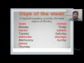 Days of the week in Spanish / English / Filipino