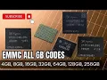 EMMC All GB Codes List 4GB 8GB 16GB 32GB 64GB 128GB 256GB Pehchanne Ka Asaan Tarika