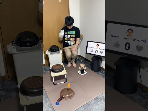 ping pong trick shot using a glass pan🍳✨