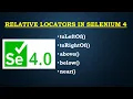 Selenium 4 - Relative Locators