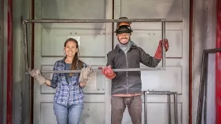 Shipping Container Aluminum Windows Installation in 5 steps – Part 1/2 – Ep 008