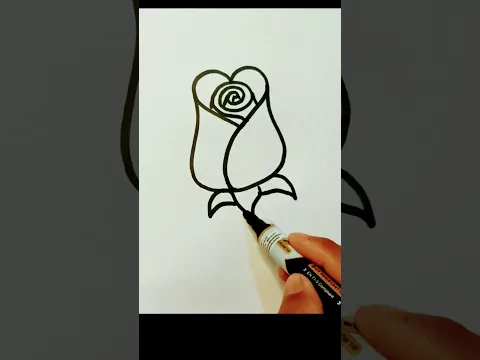 Heart se Rose flower 🌹 #drawing #art #shorts #shortvideo