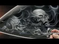 Skulls Airbrushed on a Harley Davidson Tank