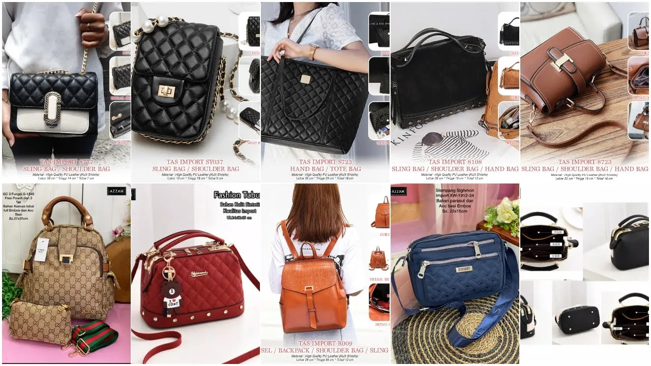 7 MODEL TAS SELEMPANG WANITA TERBARU 2021 ORIGINAL BRAND HARGA MURAH REVIEW BARANG IMPORT RBI