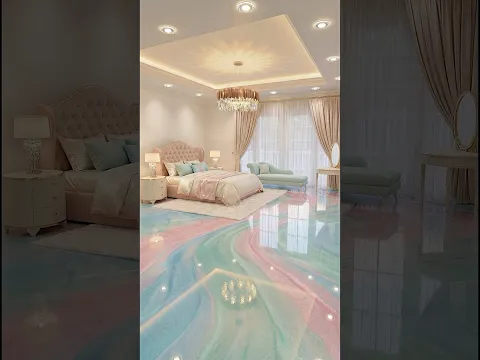 Cotton Candy Theme Bedroom #epoxy #epoxyfloors